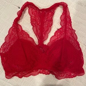 Red lace bralette